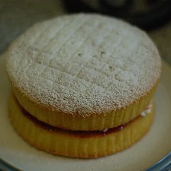 British Victoria Sponge Cake with Jam