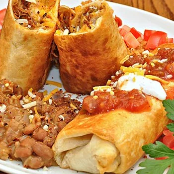 Crispy Deep-Fried Chimichanga with Chicken