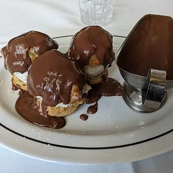 Profiteroles with Warm Chocolate Sauce